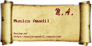 Musics Amadil névjegykártya
